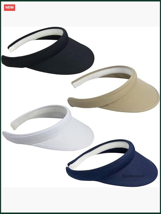 4 Pack Clip On Sun Visor Hats for Women Men Wide Brim Adjustable Sports Golf main image 3